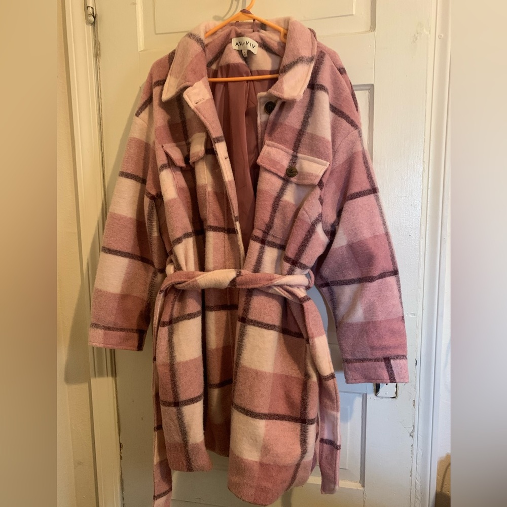 Pink plaid jacket